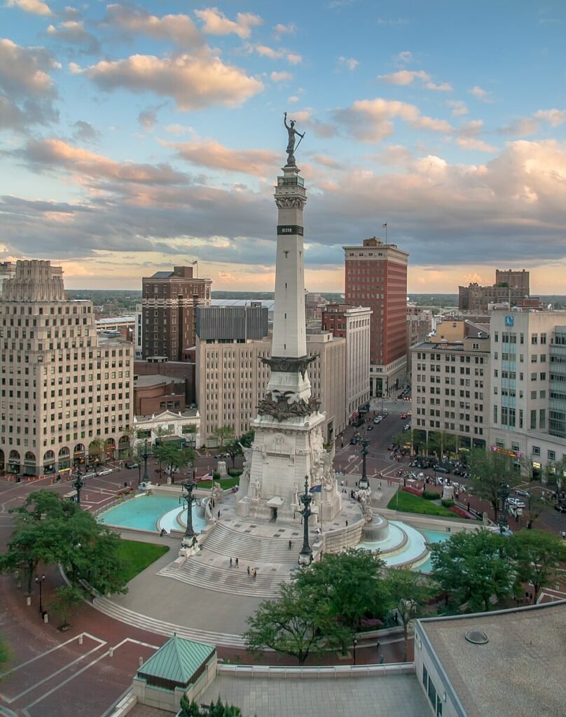 Monument Circle in Downtown Indianapolis